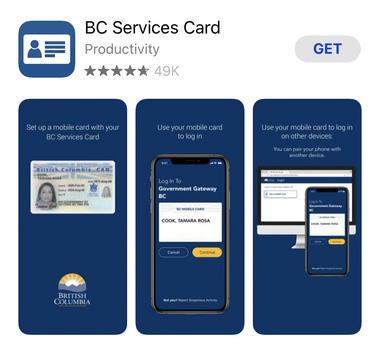 BC Services Card App 可以在 Apple App Store 或者 Android Play Store 內下載。